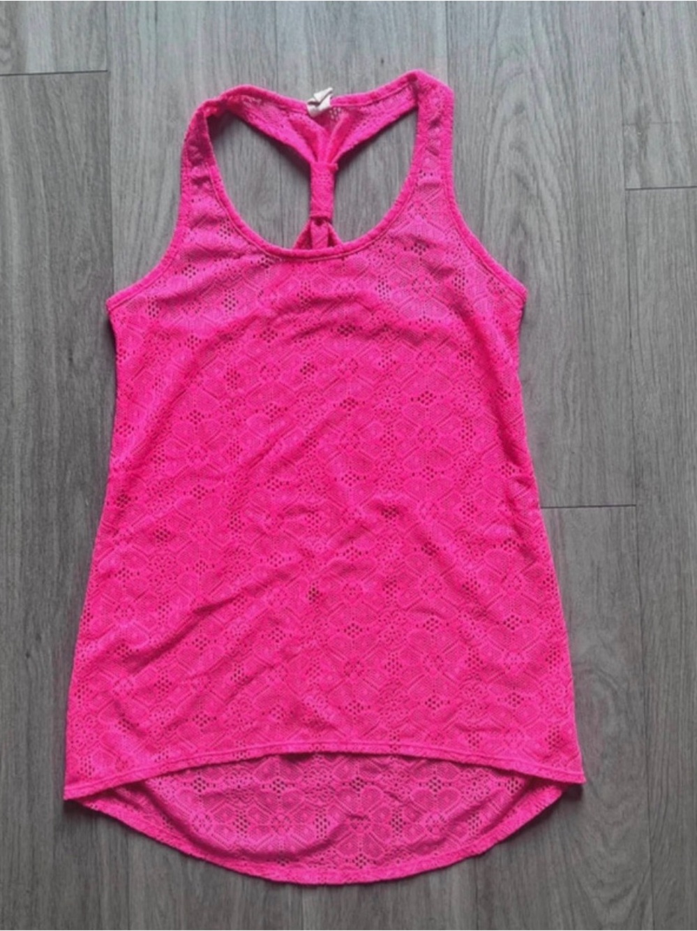 OP Women’s Hot Pink Lace Racerback Tank Top